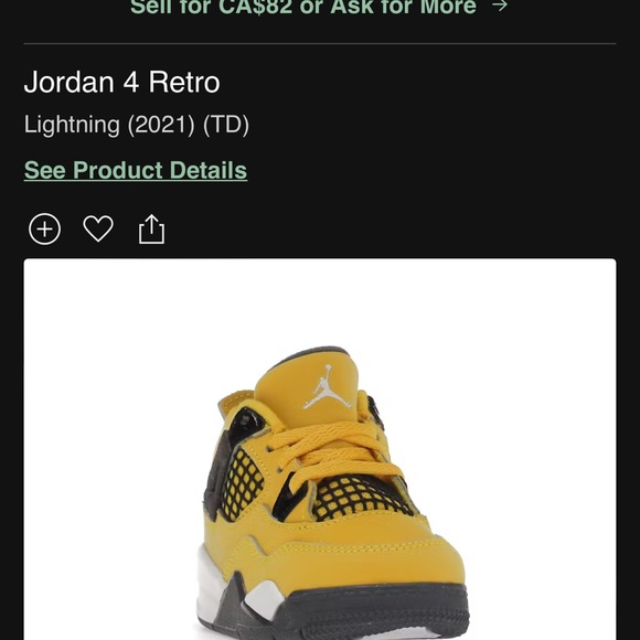 Children’s 9c Jordan 4 Retro - Picture 4 of 4